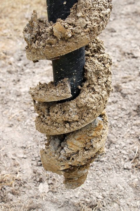 Drill with sticky clay soil