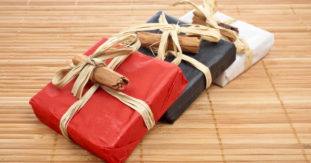 Gifts on a bamboo mat to symbolize bamboo gift ideas